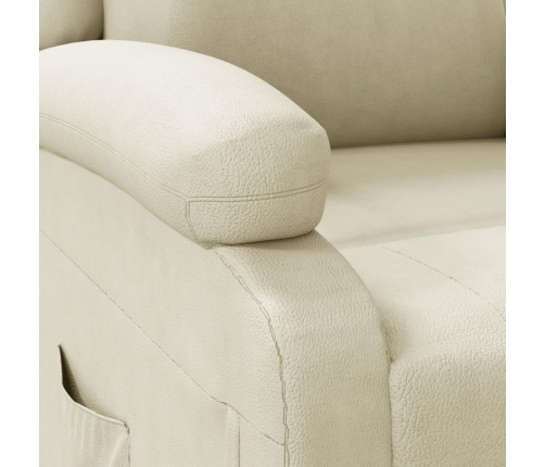 Sillón reclinable de cuero sintético blanco