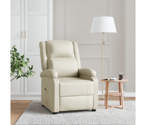 Sillón reclinable de cuero sintético blanco