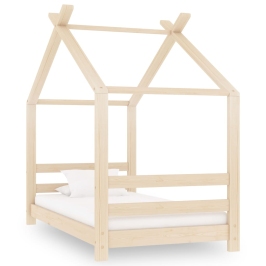 Estructura de cama infantil de madera maciza de pino 70x140 cm