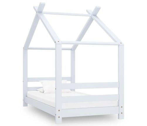 Estructura de cama infantil madera maciza pino blanco 70x140 cm