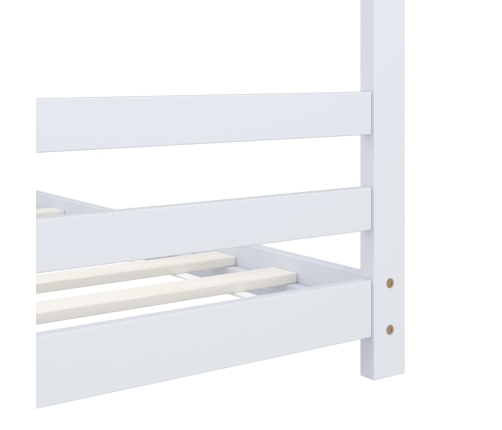 Estructura de cama infantil madera maciza pino blanco 70x140 cm