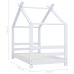 Estructura de cama infantil madera maciza pino blanco 70x140 cm