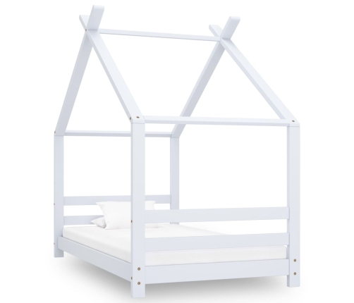 Estructura de cama infantil madera maciza pino blanco 80x160 cm