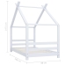 Estructura de cama infantil madera maciza pino blanco 80x160 cm