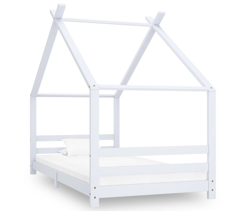 Estructura de cama infantil madera maciza pino blanco 90x200 cm