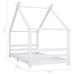 Estructura de cama infantil madera maciza pino blanco 90x200 cm