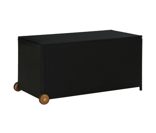 vidaXL Caja de almacenaje de jardín ratán sintético negro 120x65x61 cm