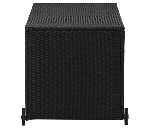 vidaXL Caja de almacenaje de jardín ratán sintético negro 120x65x61 cm