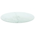 Tablero de mesa diseño mármol vidrio templado blanco Ø30x0,8 cm