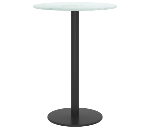 Tablero de mesa diseño mármol vidrio templado blanco Ø30x0,8 cm