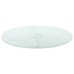 Tablero de mesa diseño mármol vidrio templado blanco Ø40x0,8 cm