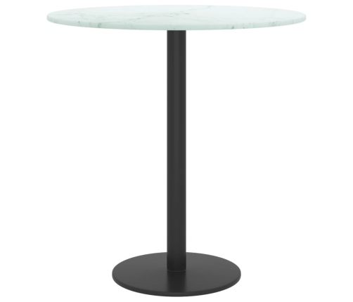 Tablero de mesa diseño mármol vidrio templado blanco Ø40x0,8 cm