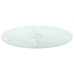 Tablero de mesa diseño mármol vidrio templado blanco Ø50x0,8 cm