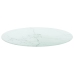 Tablero de mesa diseño mármol vidrio templado blanco Ø60x0,8 cm