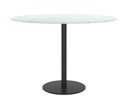 Tablero de mesa diseño mármol vidrio templado blanco Ø60x0,8 cm