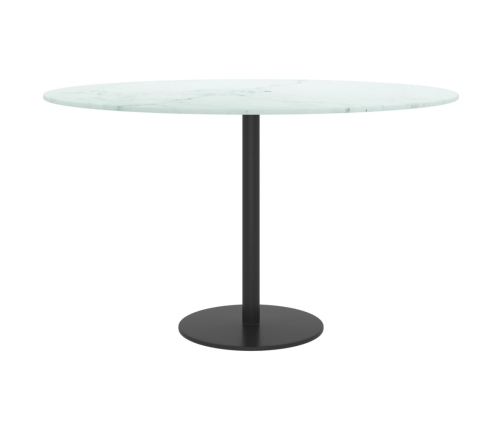 Tablero de mesa diseño mármol vidrio templado blanco Ø70x0,8 cm