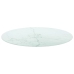 Tablero de mesa diseño mármol vidrio templado blanco Ø80x1 cm