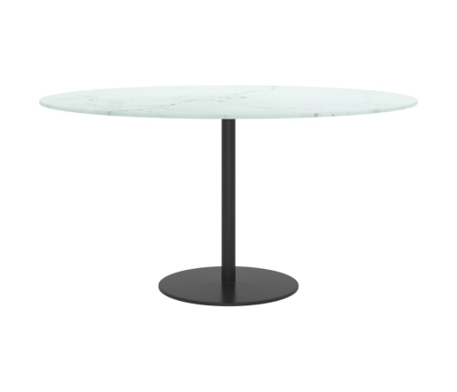 Tablero de mesa diseño mármol vidrio templado blanco Ø80x1 cm