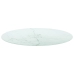 Tablero de mesa diseño mármol vidrio templado blanco Ø90x1 cm