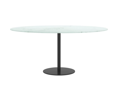 Tablero de mesa diseño mármol vidrio templado blanco Ø90x1 cm