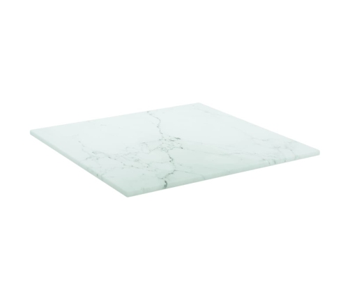 Tablero mesa diseño mármol vidrio templado blanco 30x30 cm 6 mm