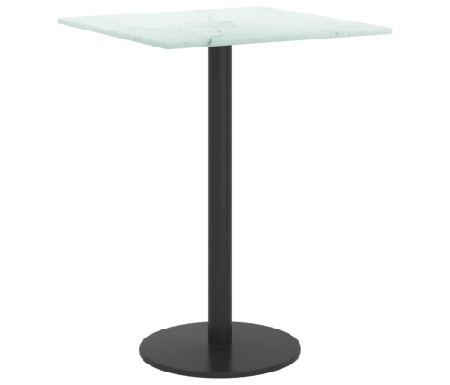 Tablero mesa diseño mármol vidrio templado blanco 30x30 cm 6 mm