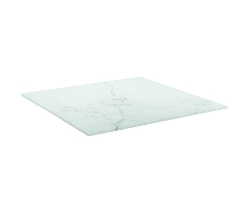 Tablero mesa diseño mármol vidrio templado blanco 40x40 cm 6 mm