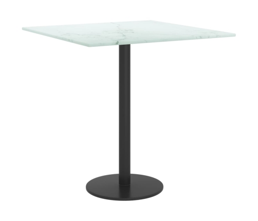 Tablero mesa diseño mármol vidrio templado blanco 40x40 cm 6 mm