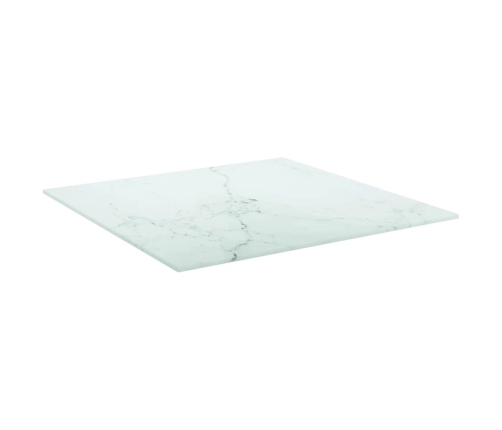 Tablero mesa diseño mármol vidrio templado blanco 50x50 cm 6 mm