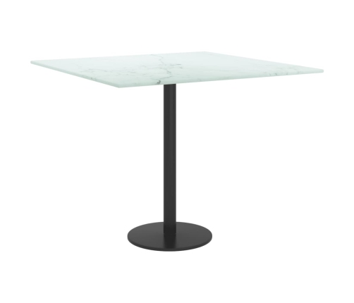 Tablero mesa diseño mármol vidrio templado blanco 50x50 cm 6 mm