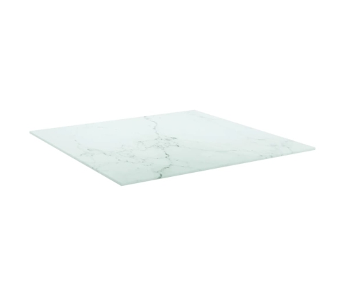 Tablero mesa diseño mármol vidrio templado blanco 60x60 cm 6 mm