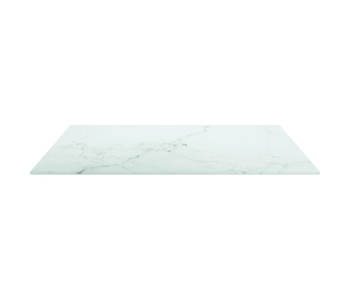 Tablero mesa diseño mármol vidrio templado blanco 60x60 cm 6 mm