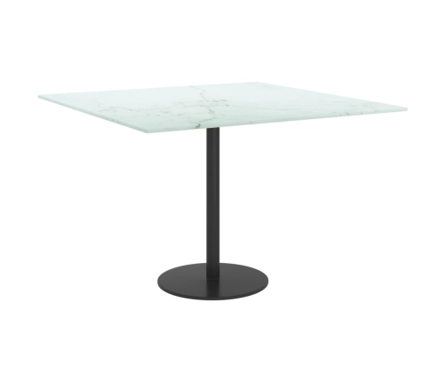 Tablero mesa diseño mármol vidrio templado blanco 60x60 cm 6 mm