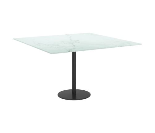 Tablero mesa diseño mármol vidrio templado blanco 70x70 cm 6 mm