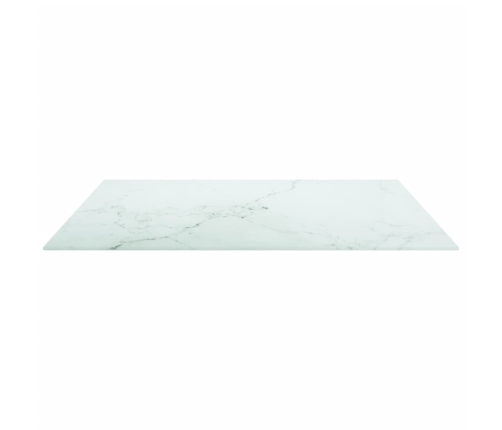 Tablero mesa diseño mármol vidrio templado blanco 80x80 cm 6 mm