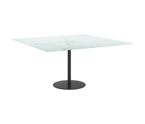 Tablero mesa diseño mármol vidrio templado blanco 80x80 cm 6 mm