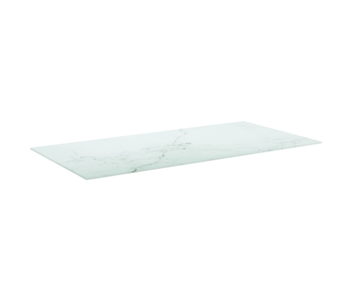 Tablero mesa diseño mármol vidrio templado blanco 100x50 cm 6mm