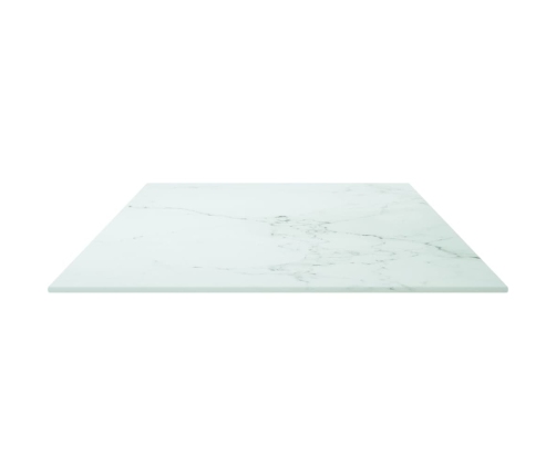 Tablero mesa diseño mármol vidrio templado blanco 100x50 cm 6mm