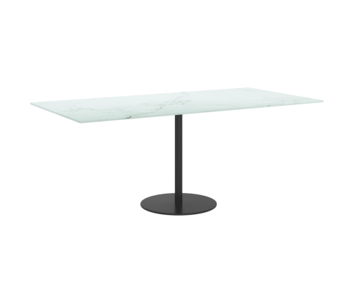 Tablero mesa diseño mármol vidrio templado blanco 100x50 cm 6mm