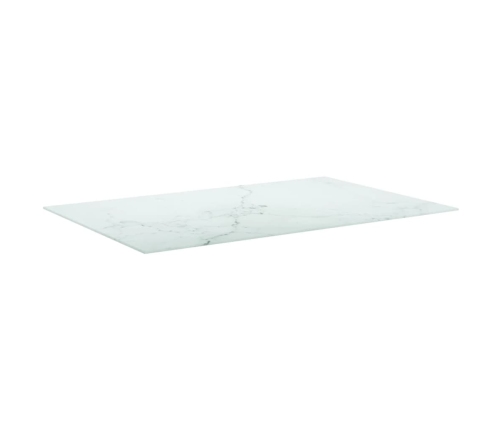 Tablero mesa diseño mármol vidrio templado blanco 100x62 cm 8mm