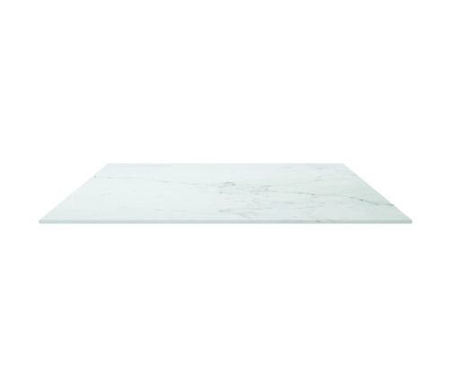 Tablero mesa diseño mármol vidrio templado blanco 100x62 cm 8mm