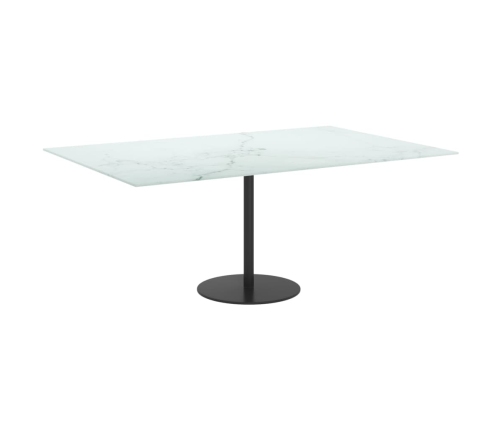 Tablero mesa diseño mármol vidrio templado blanco 100x62 cm 8mm