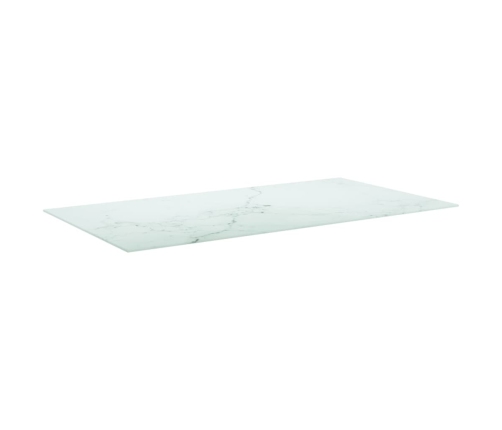 Tablero mesa diseño mármol vidrio templado blanco 120x65 cm 8mm