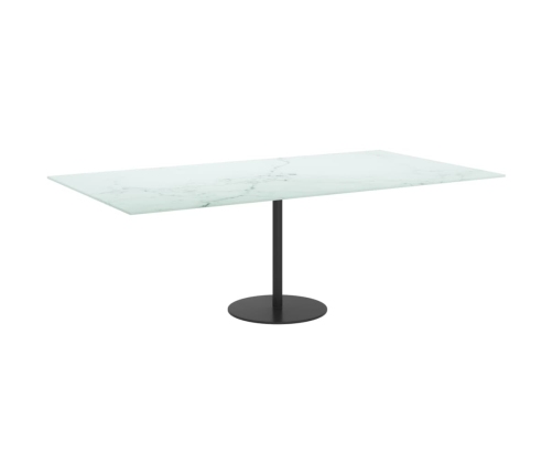 Tablero mesa diseño mármol vidrio templado blanco 120x65 cm 8mm