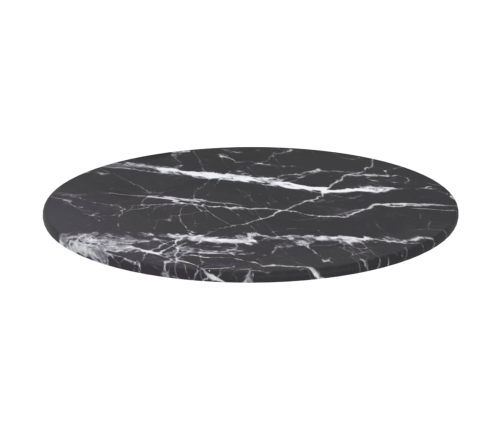 Tablero de mesa diseño mármol vidrio templado negro Ø30x0,8 cm