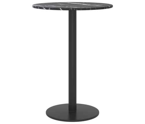 Tablero de mesa diseño mármol vidrio templado negro Ø30x0,8 cm