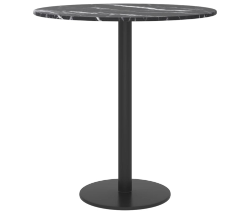 Tablero de mesa diseño mármol vidrio templado negro Ø40x0,8 cm