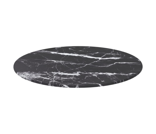 Tablero de mesa diseño mármol vidrio templado negro Ø50x0,8 cm