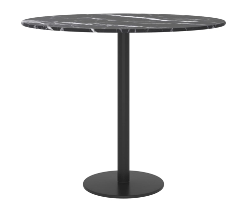 Tablero de mesa diseño mármol vidrio templado negro Ø50x0,8 cm