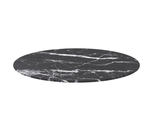 Tablero de mesa diseño mármol vidrio templado negro Ø60x0,8 cm